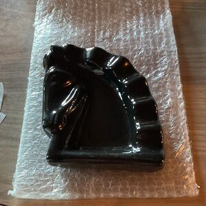 Black Ceramic Horse Head Sculpture